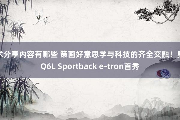 技术分享内容有哪些 策画好意思学与科技的齐全交融！奥迪Q6L Sportback e-tron首秀