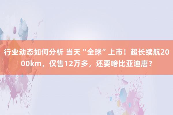 行业动态如何分析 当天“全球”上市！超长续航2000km，仅售12万多，还要啥比亚迪唐？