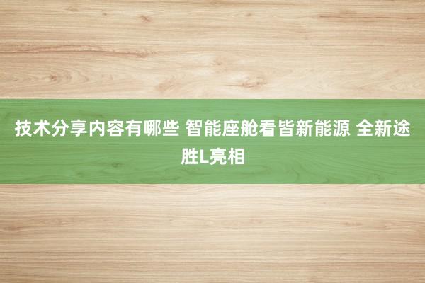 技术分享内容有哪些 智能座舱看皆新能源 全新途胜L亮相