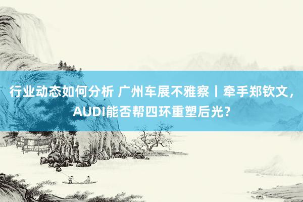 行业动态如何分析 广州车展不雅察丨牵手郑钦文，AUDI能否帮四环重塑后光？