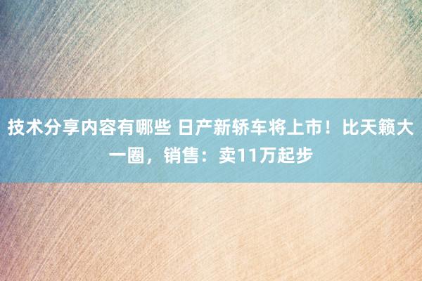 技术分享内容有哪些 日产新轿车将上市！比天籁大一圈，销售：卖11万起步