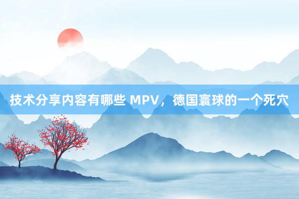 技术分享内容有哪些 MPV，德国寰球的一个死穴