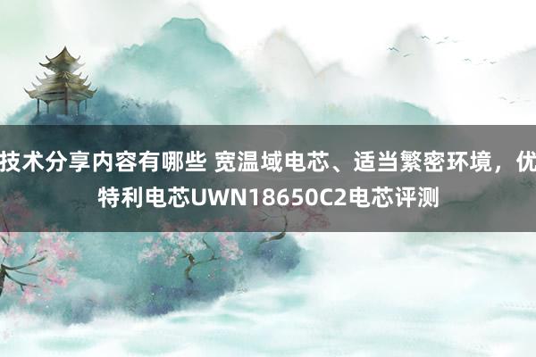 技术分享内容有哪些 宽温域电芯、适当繁密环境，优特利电芯UWN18650C2电芯评测