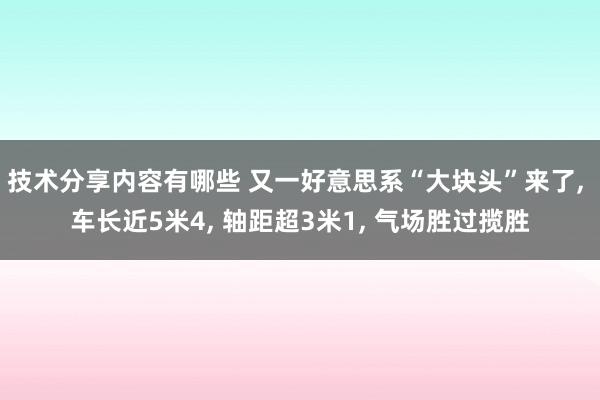 技术分享内容有哪些 又一好意思系“大块头”来了, 车长近5米4, 轴距超3米1, 气场胜过揽胜