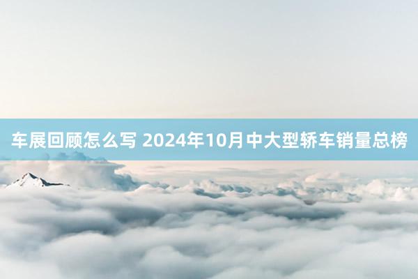 车展回顾怎么写 2024年10月中大型轿车销量总榜