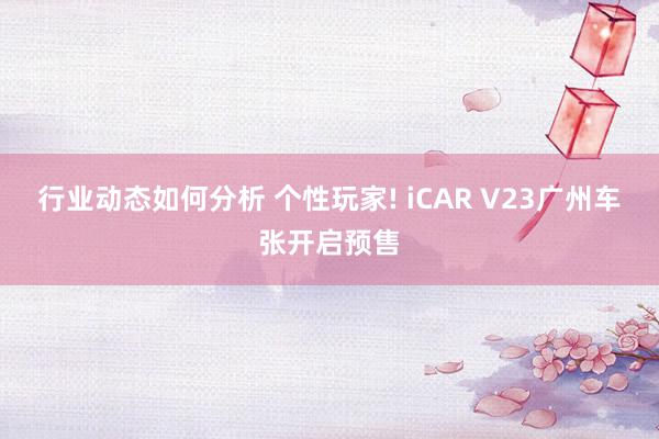 行业动态如何分析 个性玩家! iCAR V23广州车张开启预售