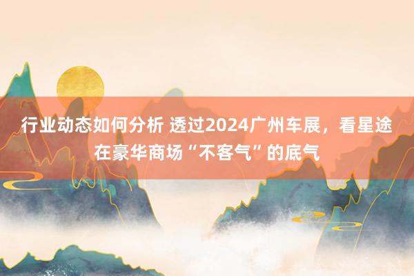 行业动态如何分析 透过2024广州车展，看星途在豪华商场“不客气”的底气