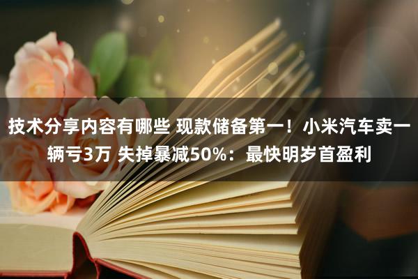 技术分享内容有哪些 现款储备第一！小米汽车卖一辆亏3万 失掉暴减50%：最快明岁首盈利