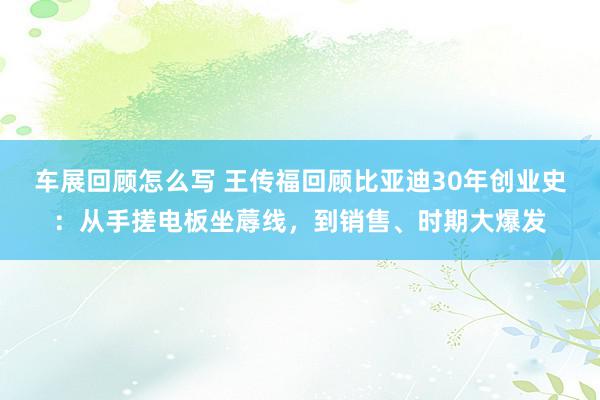 车展回顾怎么写 王传福回顾比亚迪30年创业史：从手搓电板坐蓐线，到销售、时期大爆发